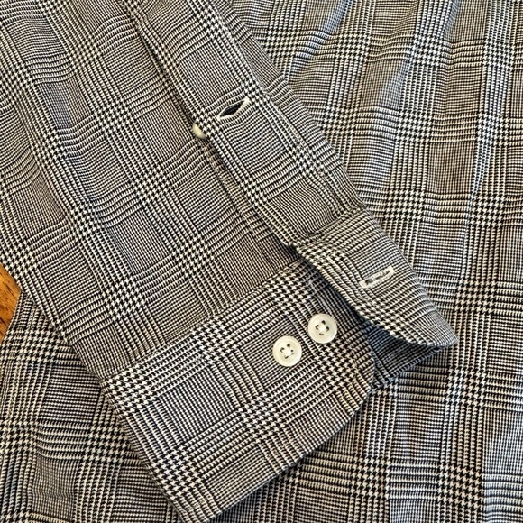 Ralph Lauren Yarmouth Cotton Black White Plaid 15 1/2 x 32/33 - Picture 5 of 7